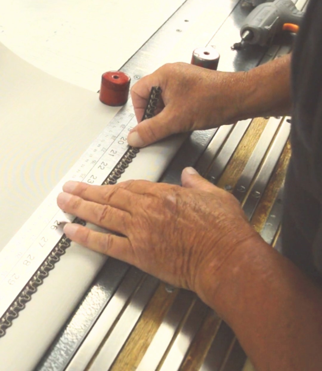 adding detail to cream roller blind